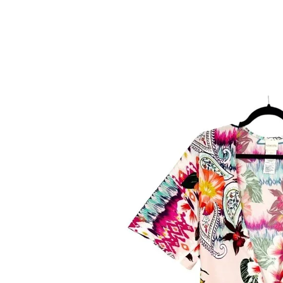 Chico's Ikat Floral Kimono - Picture 3 of 7